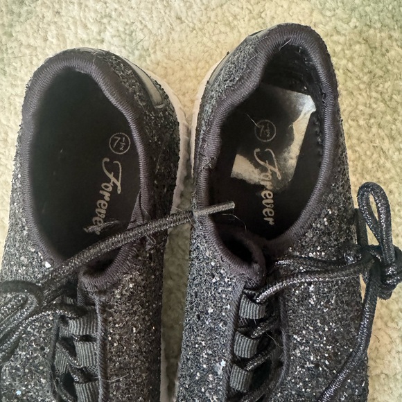 Black Glitter Women's Sneakers - Picture 4 of 7